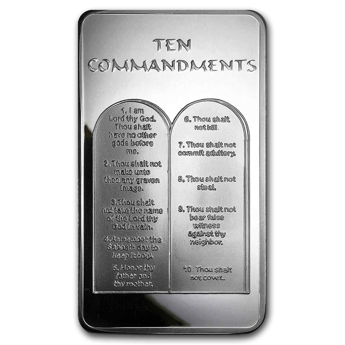 10 oz Silver Bar - Ten Commandments (1 of 2)