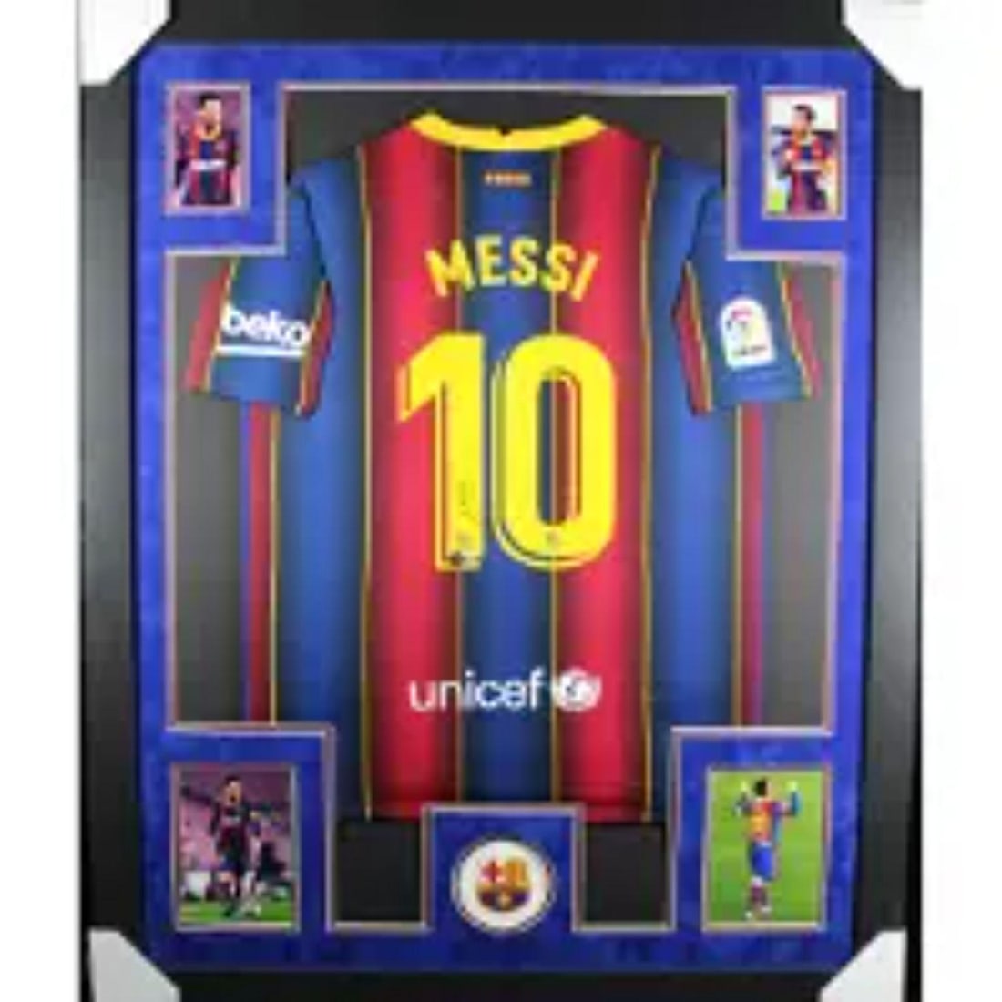 Lionel Messi Signed and Custom Framed Barcelona Jersey (Beckett LOA) (1 of 1)