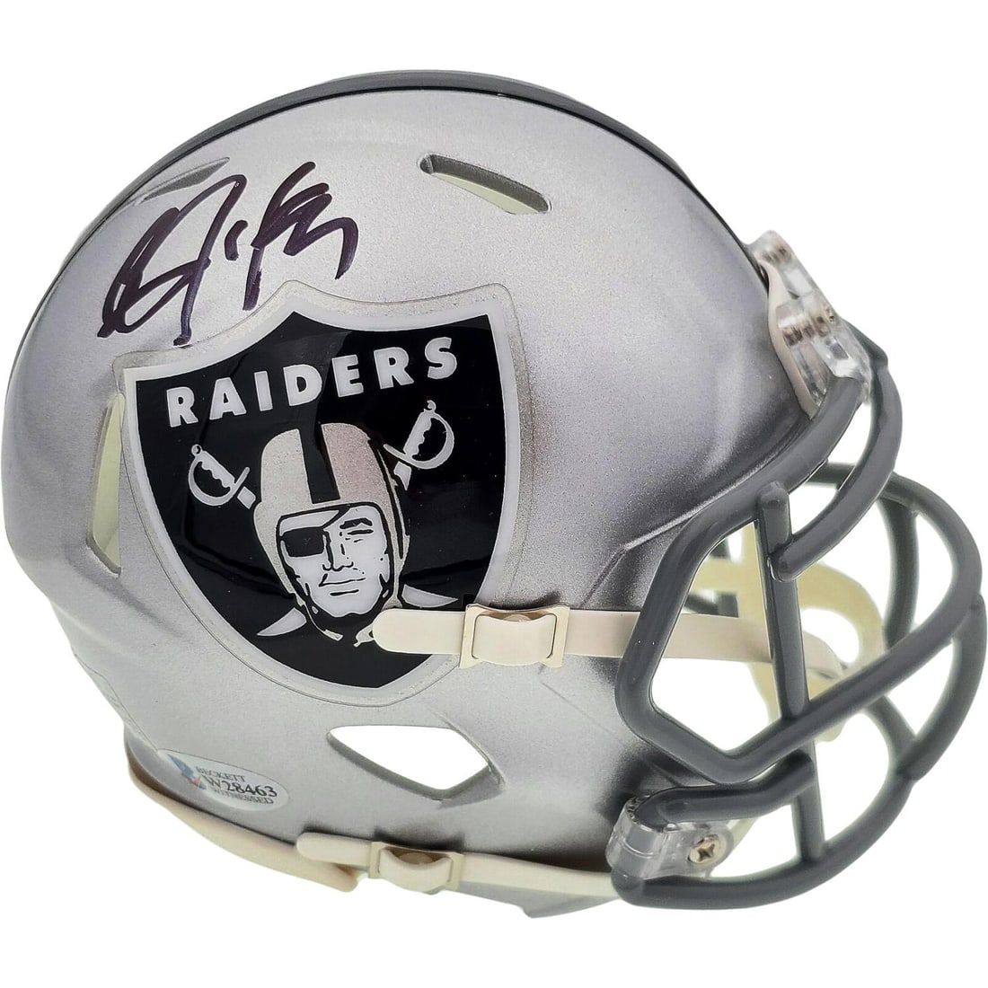 Bo Jackson Signed Raiders Speed Mini Helmet (Beckett COA) (1 of 3)