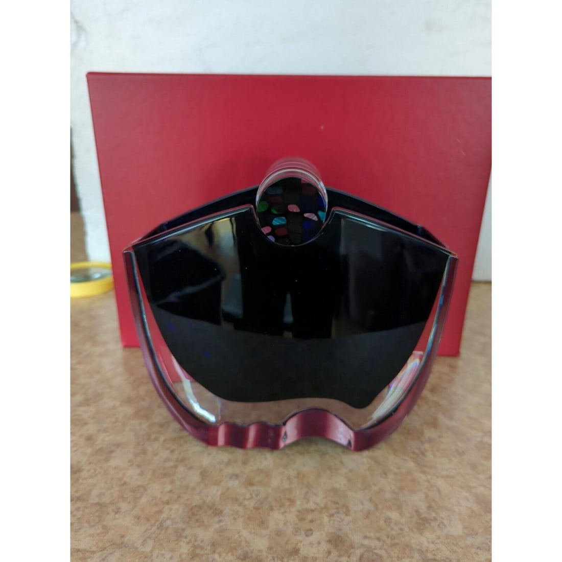 Baccarat Oceanie Cobalt Kaleidoscope Top Flower Vase Both Pieces France (1 of 5)