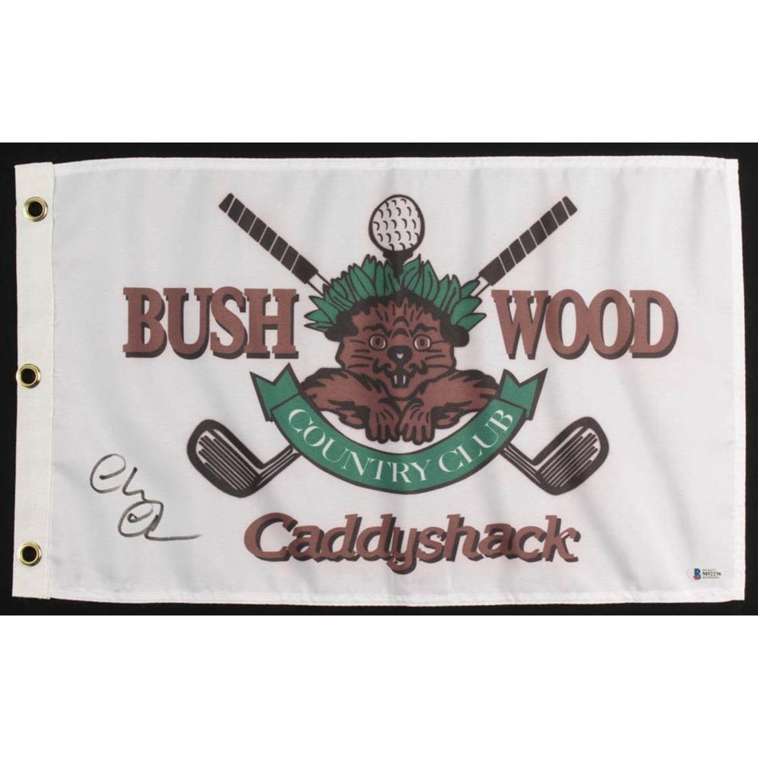 Chevy Chase Signed "Caddyshack" Bushwood Country Club Pin Flag (Beckett COA) (1 of 1)