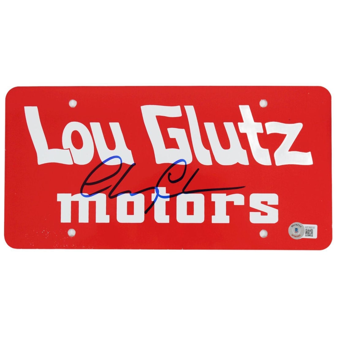 Chevy Chase Vacation Authentic Signed Lou Glutz Motors License Plate BAS Witness (1 of 1)