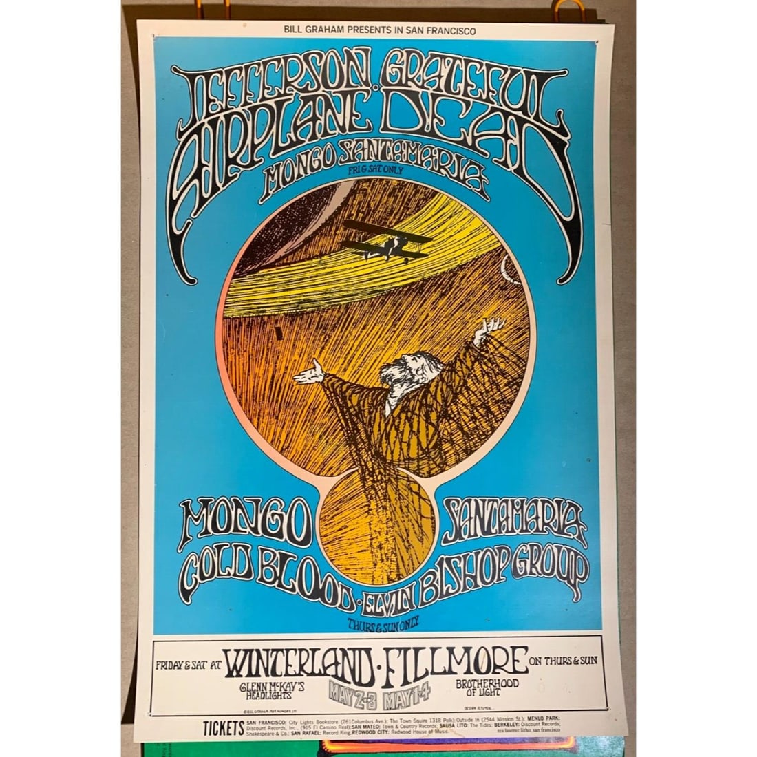 GRATEFUL DEAD 1969 FILLMORE AUDITORIUM BILL GRAHAM CONCERT POSTER BG-171 (1 of 1)