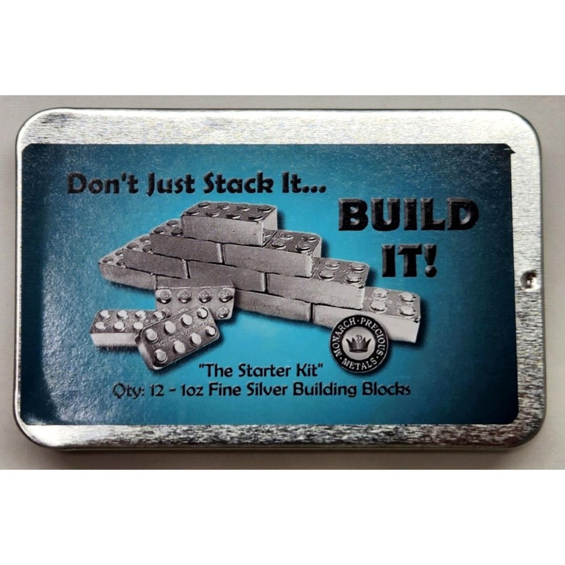 12oz Silver Lego Building Block Starter Kit 12 ea. Silver Lego Stacking Bars (1 of 5)