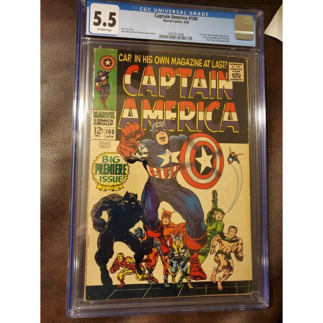 Captain America #100 CGC 5.5 1968 Key Classic Cover! 1st Solo Book Silver Age (1 of 1)