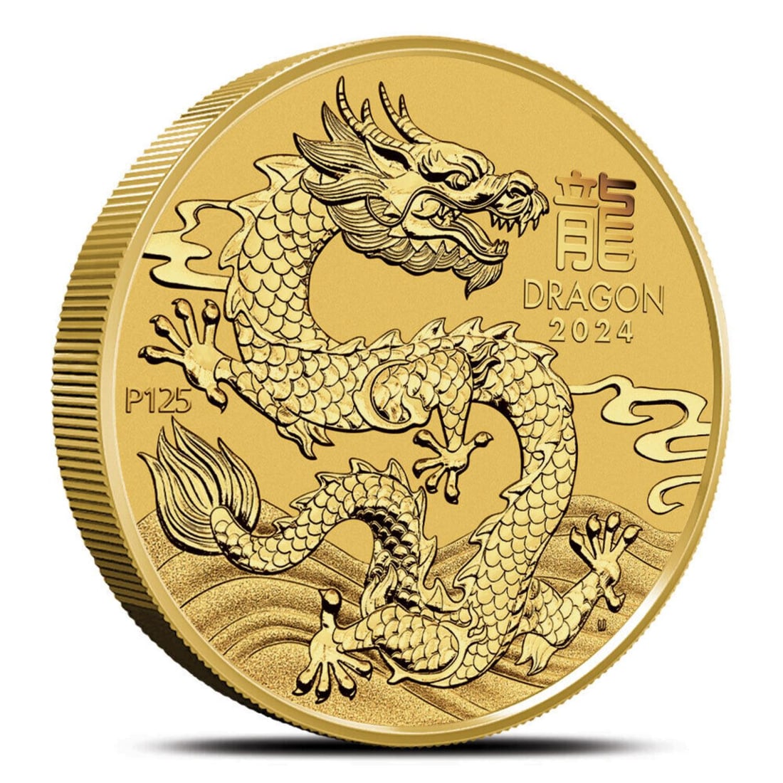 2024 2 oz Australian Gold Lunar Dragon Coin (BU) (1 of 2)