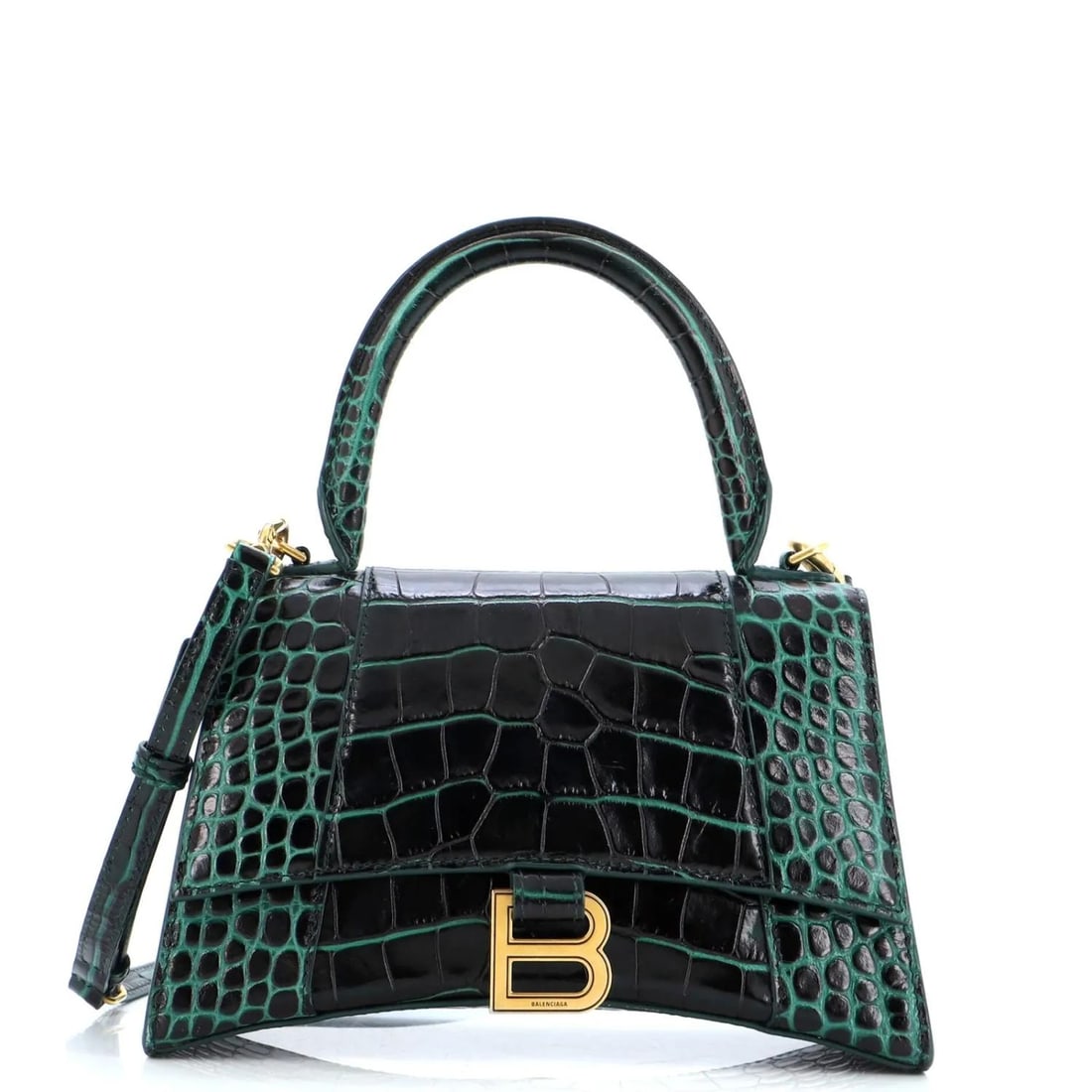 Balenciaga Crocodile Embossed Leather Hourglass Top Handle Bag (1 of 8)