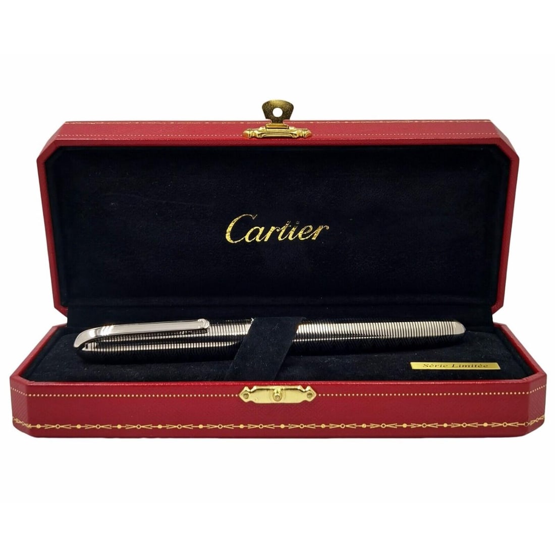 CARTIER LIMITED EDITION LOUIS CARTIER PALLADIUM & 18K GOLD NIB FOUNTAIN PEN: CARTIER LIMITED EDITION LOUIS CARTIER PALLADIUM & 18K GOLD NIB FOUNTAIN PEN