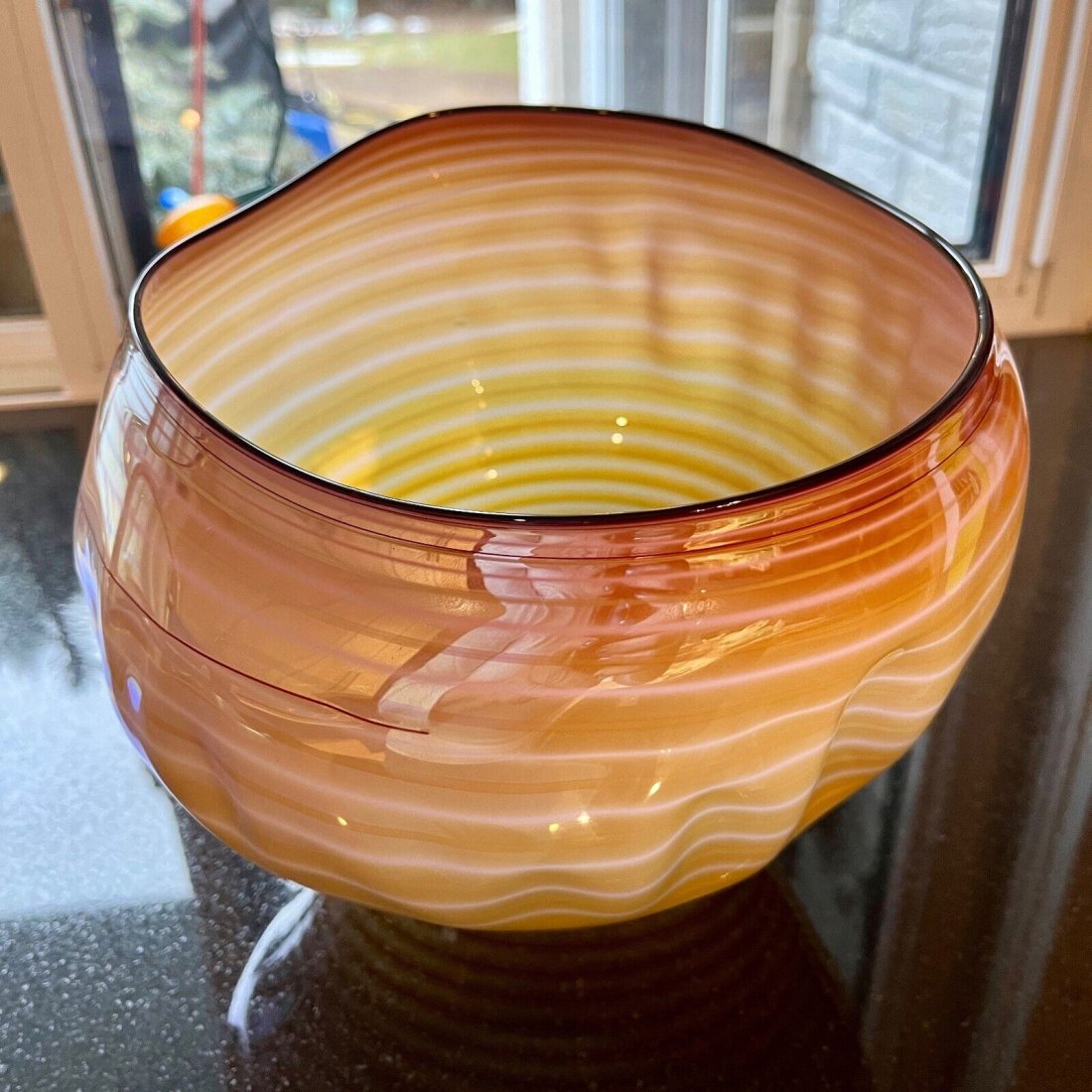 Dale Chihuly Signed 1998 Art Glass Coral Basket (1 of 3)