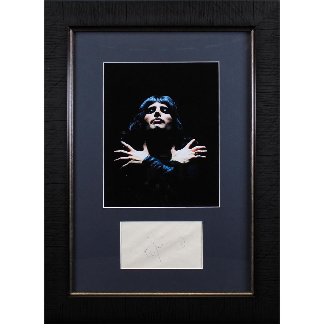 Freddie Mercury Queen Signed & Framed 3.25x5.25 Cut (BAS LOA) (1 of 3)