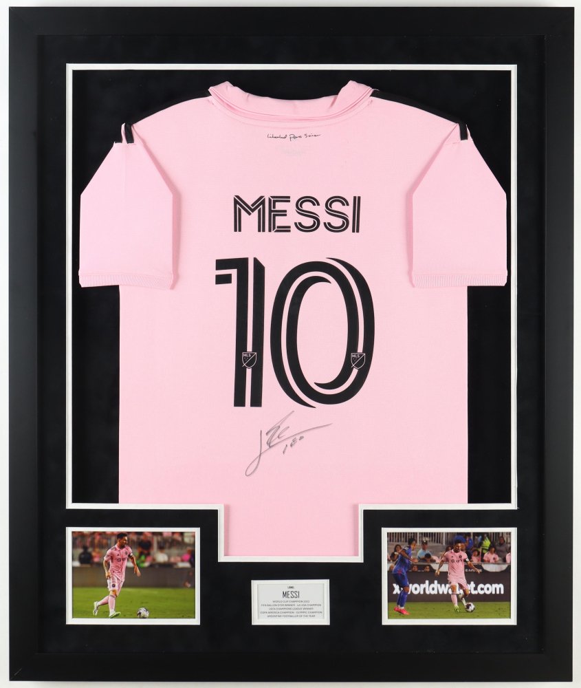 signed messi and ronaldo shirt