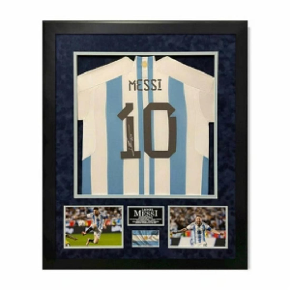 LIONEL MESSI ARGENTINA AUTOGRAPHED JERSEY + FRAMED BAS LOA (1 of 1)