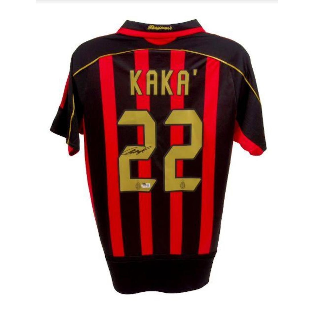 Ricardo Kaka Signed AC Milan Home Soccer Jersey #22 With Beckett