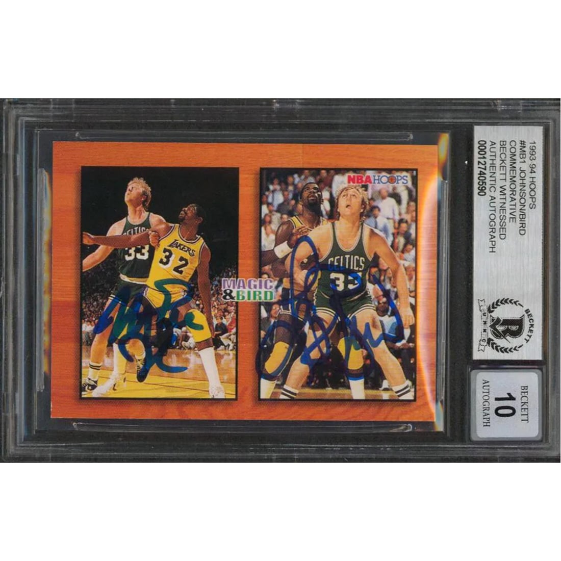 Magic Johnson & Larry Bird Signed 1993 Hoops #MB1 Card(BGS 10 Auto) (1 of 2)