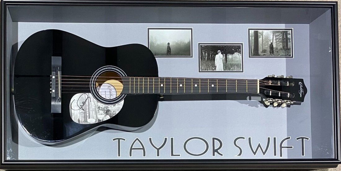 Taylor Swift Signed Black Acoustic Guitar Framed Shadowbox JSA Authen Folklore (1 of 1)