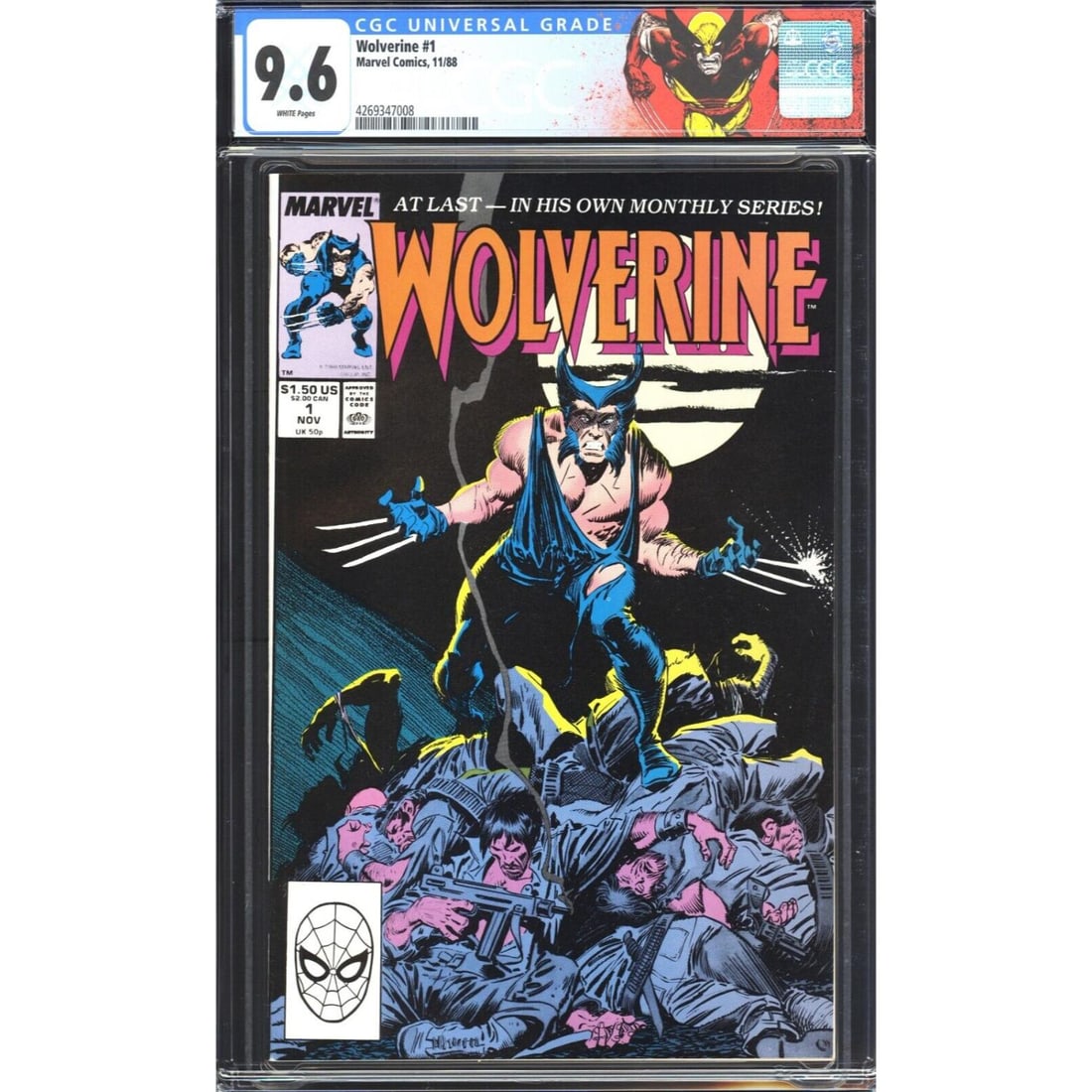 Wolverine #1 CGC 9.6 NM+ Custom Label 1st Patch & Ongoing Series Marvel 1988 (1 of 1)
