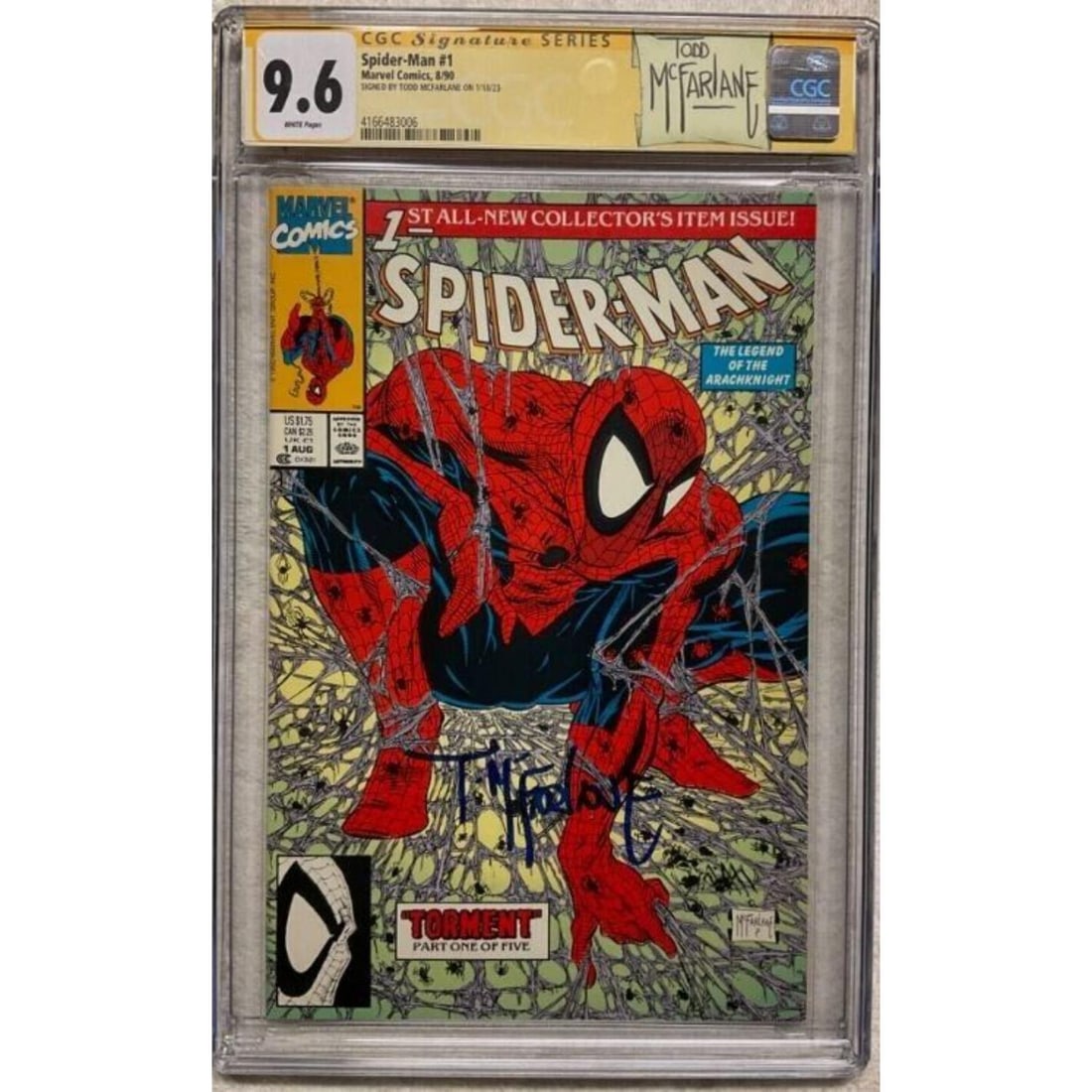 Marvel Spider-Man #1 Green 1990 CGC SS 9.6 Signed by Todd McFarlane Custom Label Key (1 of 1)