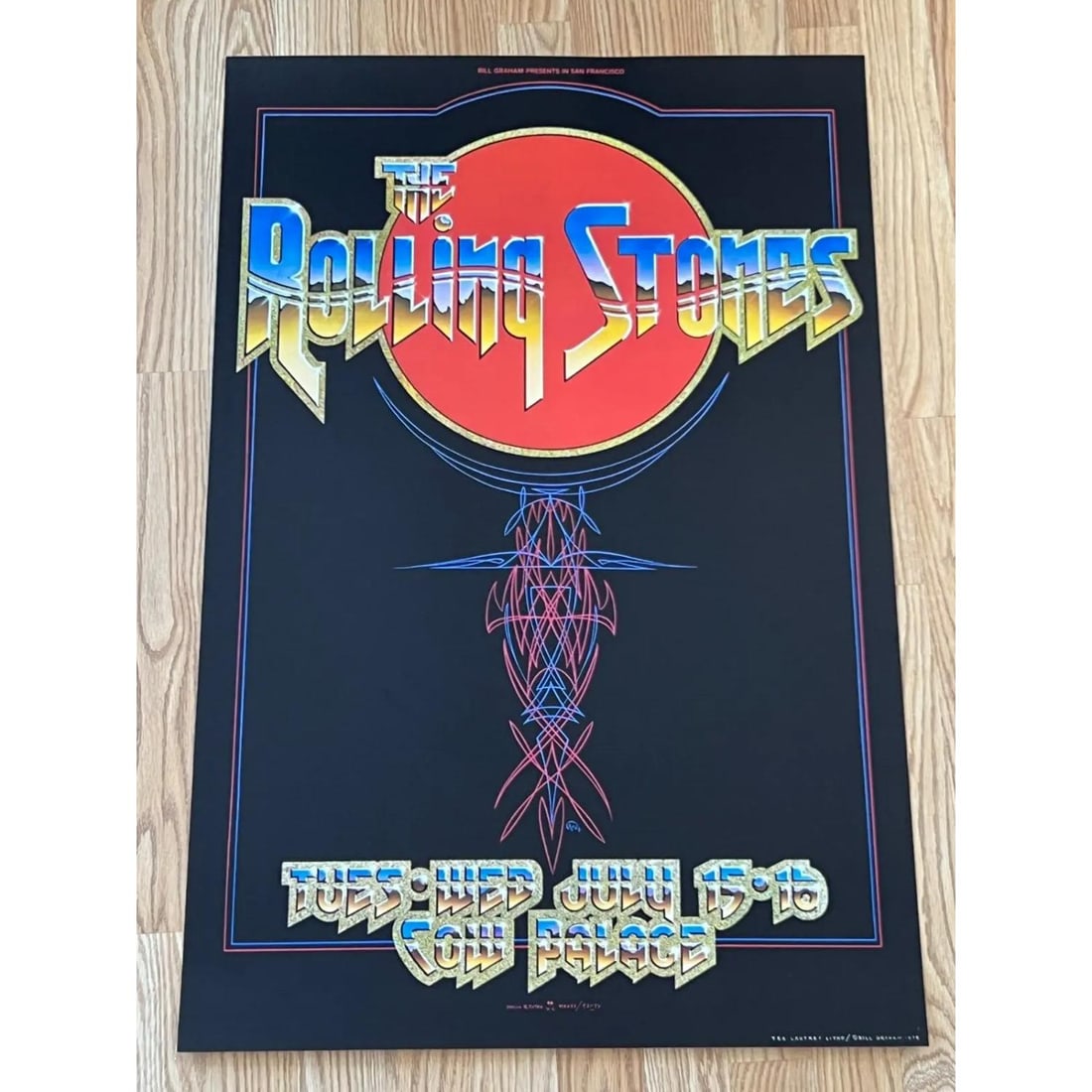 The Rolling STones 1975 Original Concert Poster~ 1st Printing (1 of 1)