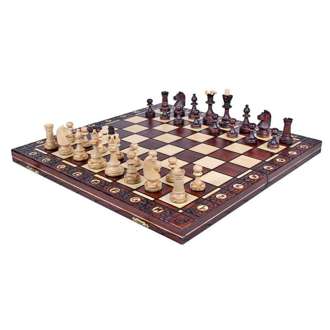 Hand Crafted Wooden Chess Set w/ Board (1 of 3)
