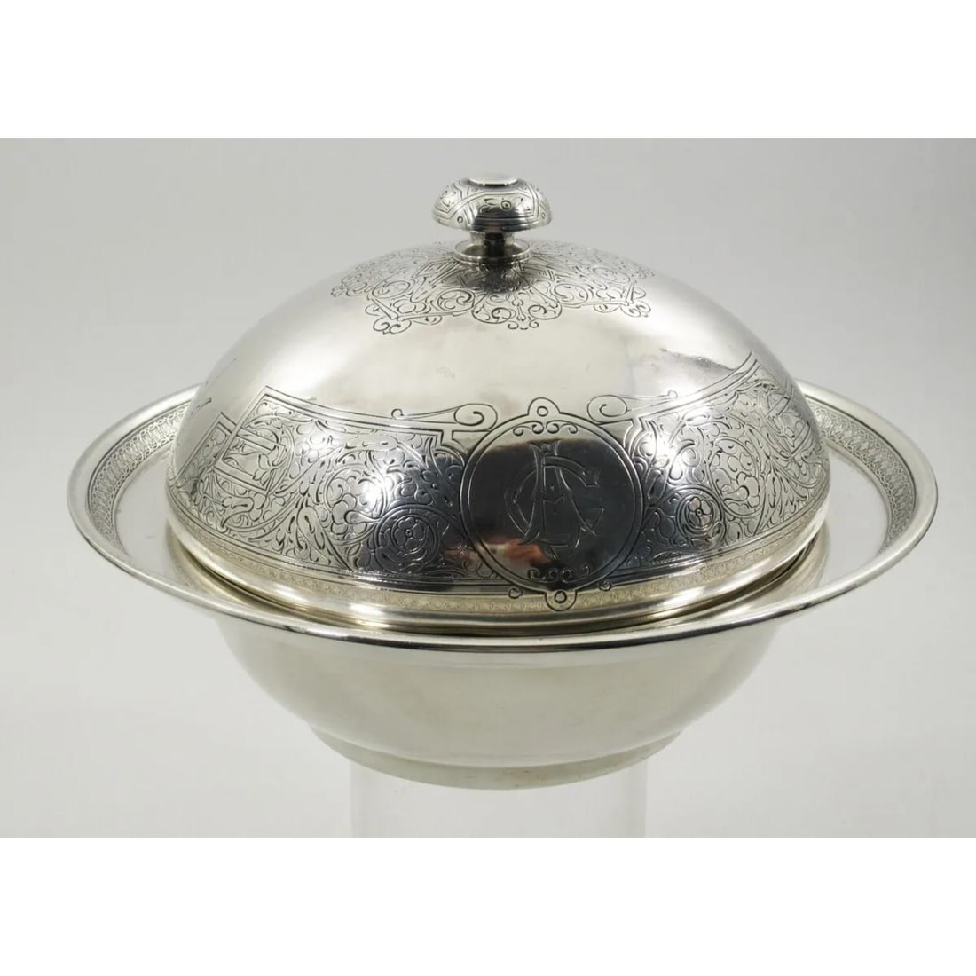 Rare Tiffany & Co 550 Broadway Sterling Silver Covered Butter Dish w/Liner ~1865 (1 of 5)