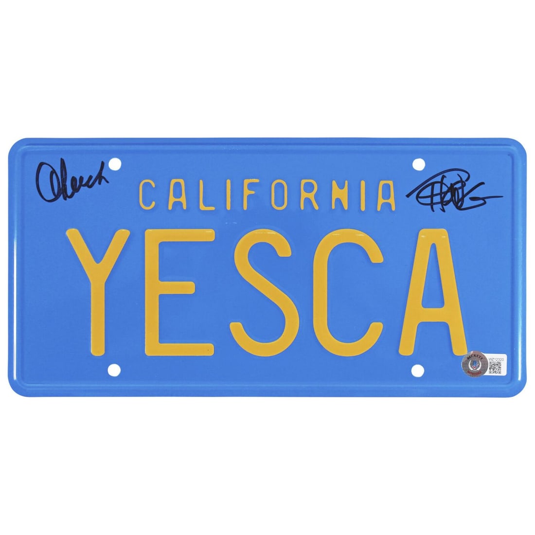 Cheech Marin & Tommy Chong Up in Smoke Signed YESCA License Plate (Beckett COA) (1 of 1)