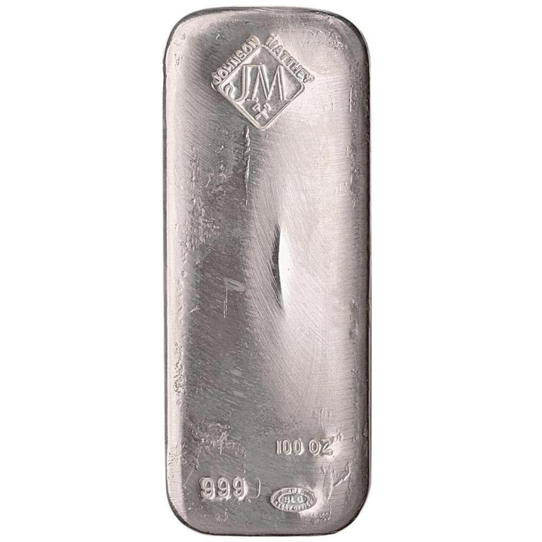 100 oz Johnson Matthey Silver Bar 100 Troy oz .999 Silver Bullion Bar (1 of 1)