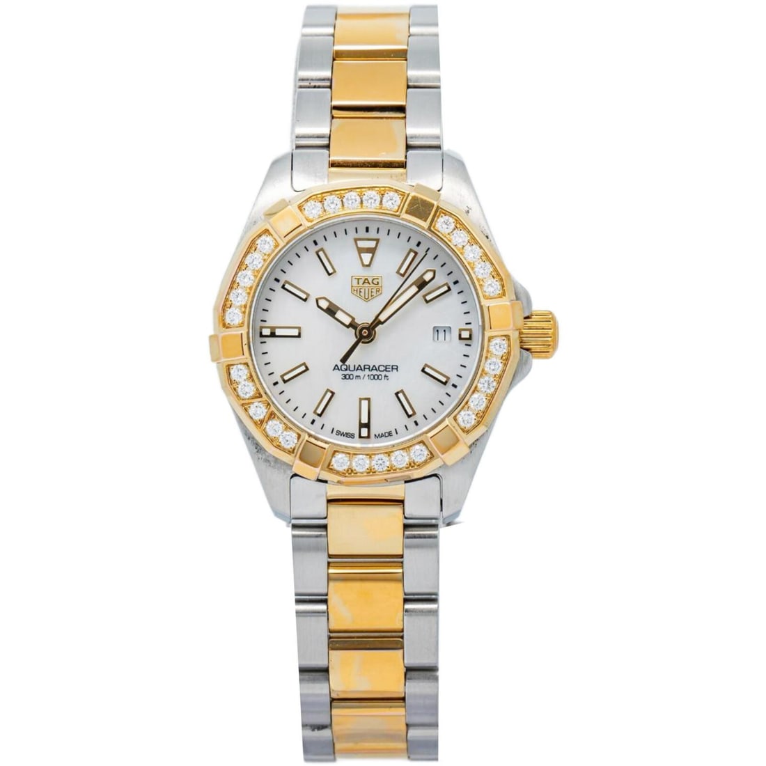 Womens Tag Heuer Aquaracer WBD1421.BB0320 Two Tone MOP Dial Quartz Watch (1 of 6)