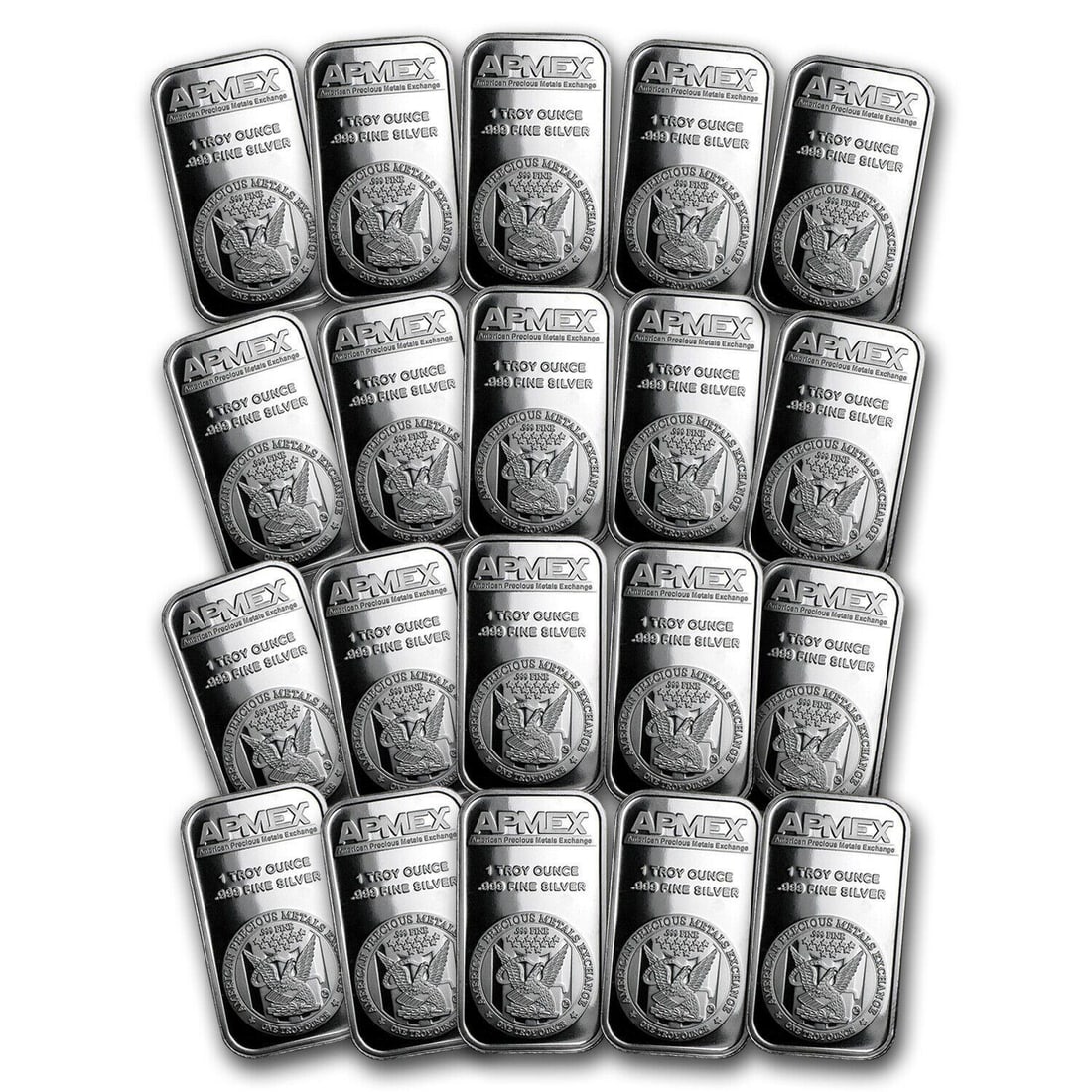 Lot of 20 1 oz Silver Bar - .999 Fine Silver ~ APMEX (1 of 1)