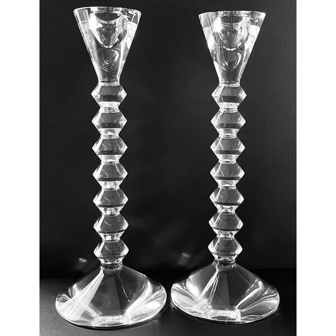 Lot Of 2~ Baccarat Crystal Art Glass Candlestick Holders (1 of 9)