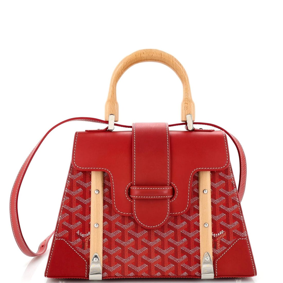 Goyard Saigon Top Handle Bag Coated Canvas with Leather PM Red (1 of 5)