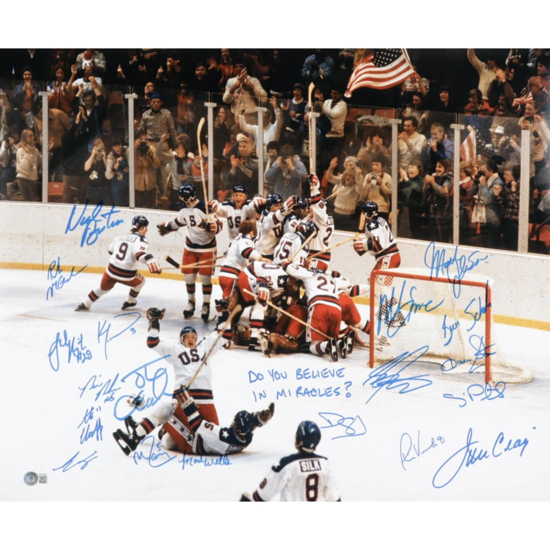 1980 Team USA "Miracle on Ice" 20x24 Photo Team-Signed by (19) with Jim Craig, Mike Eruzione, Dave (1 of 1)