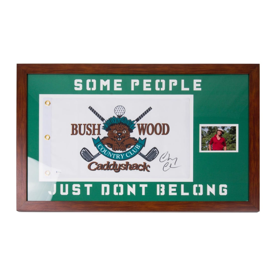 Framed Chevy Chase Signed Flag BAS: Framed Chevy Chase Signed Flag BAS