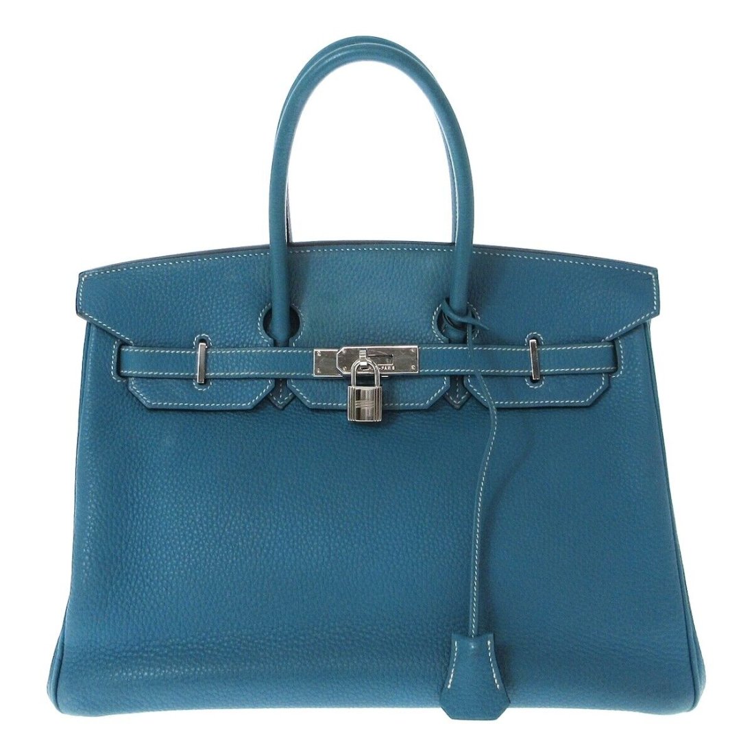 Auth HERMES Birkin 35 - Blue Jean Taurillon Clemence Square I Handbag (1 of 3)