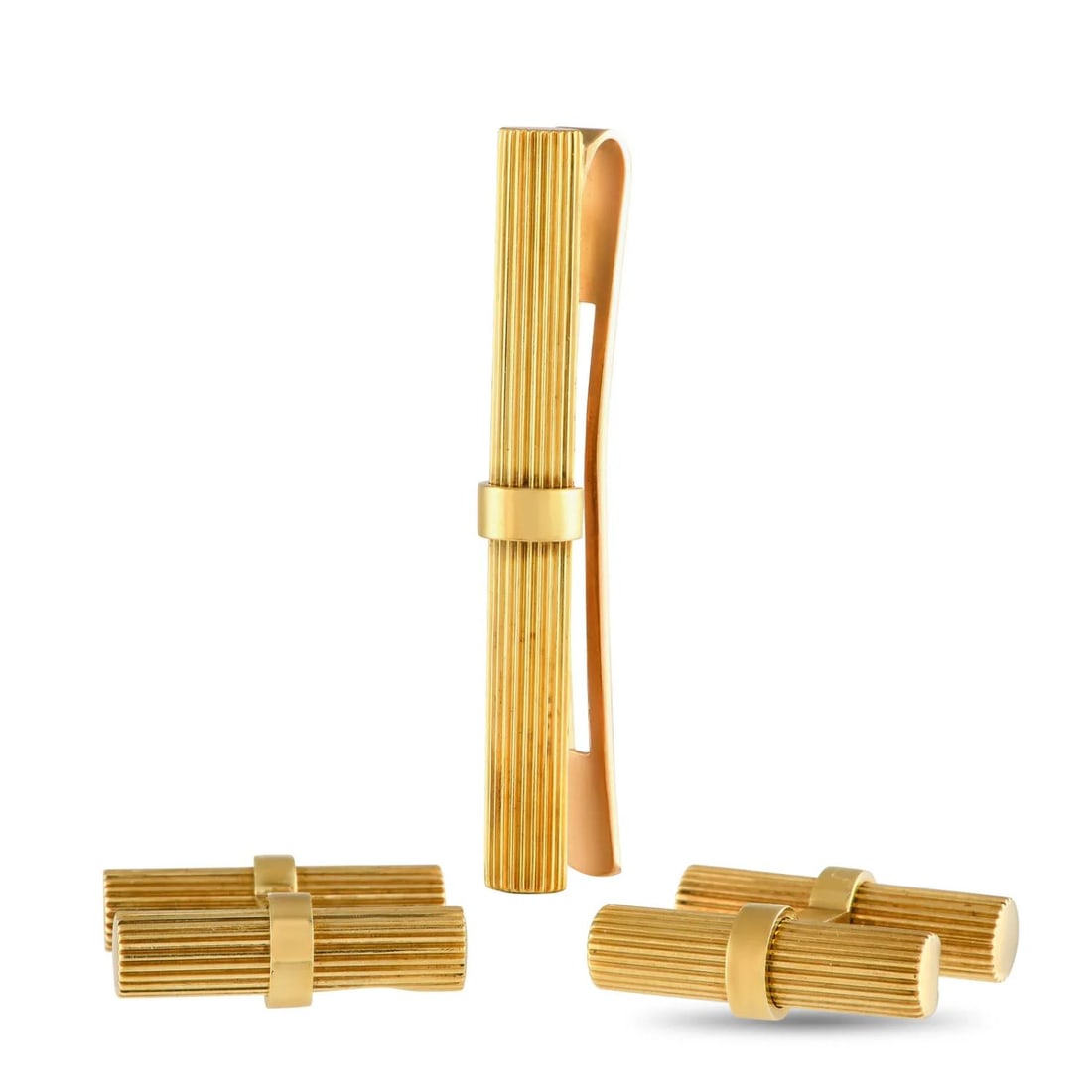 Van Cleef & Arpels Van Cleef & Arpels 18K Yellow Gold Cufflink and Tie Bar Set (1 of 2)