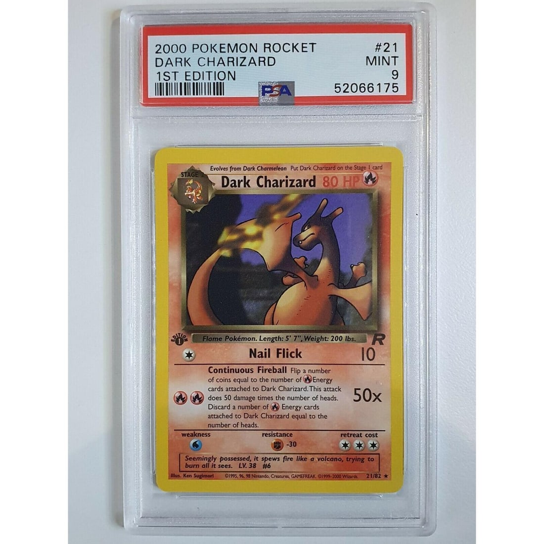 2000 Pokemon Dark Charizard 21/82 1ST EDITION Team Rocket (PSA 9) (1 of 2)