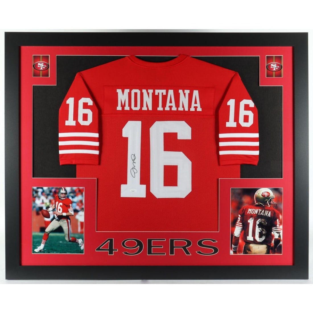 Joe Montana Signed Custom Framed Jersey (JSA) (1 of 1)