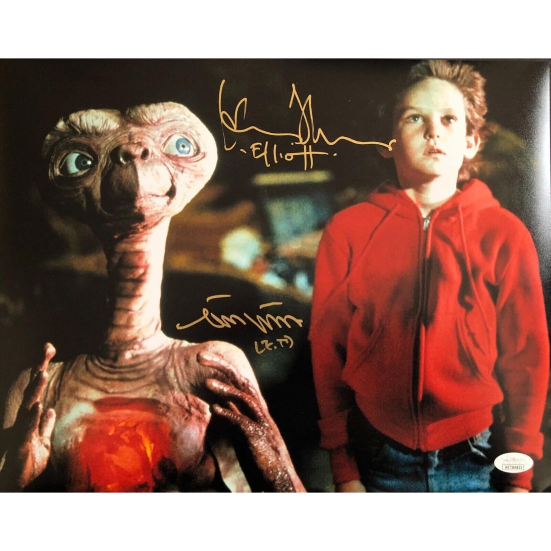 Henry Thomas & Matthew De Merrit Dual Signed 11x14 "E.T." Photograph (JSA COA): Henry Thomas & Matthew De Merrit Dual Signed 11x14 "E.T." Photograph (JSA COA)