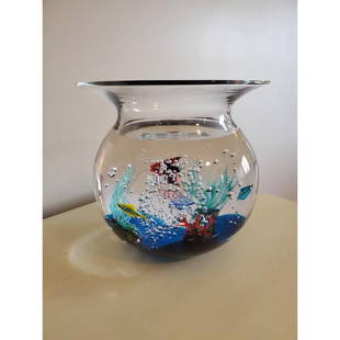 OGGETTI Elio Raffaeli Murano Art Glass Aquarium: OGGETTI Elio Raffaeli Murano Art Glass Aquarium (8"X8.25")