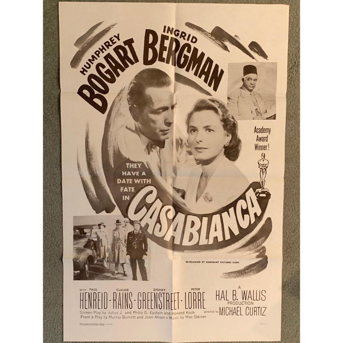 1956 ~ Casablanca ~ Original Movie Poster ~ Bogart / Bergman>>^**\ (1 of 1)