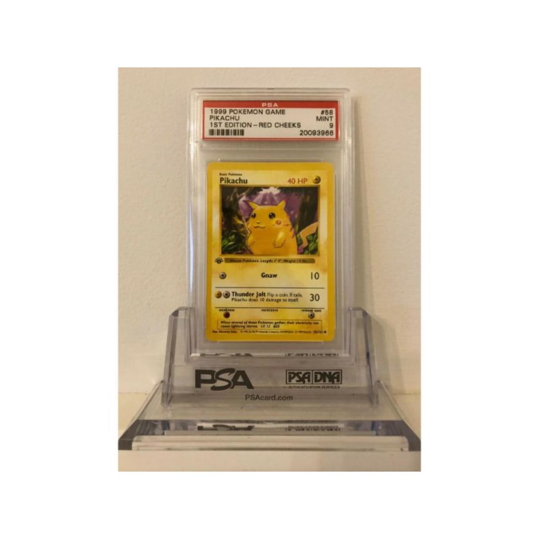 Pikachu Red Cheeks PSA 9 MINT 1st ed SHADOWLESS (1 of 1)