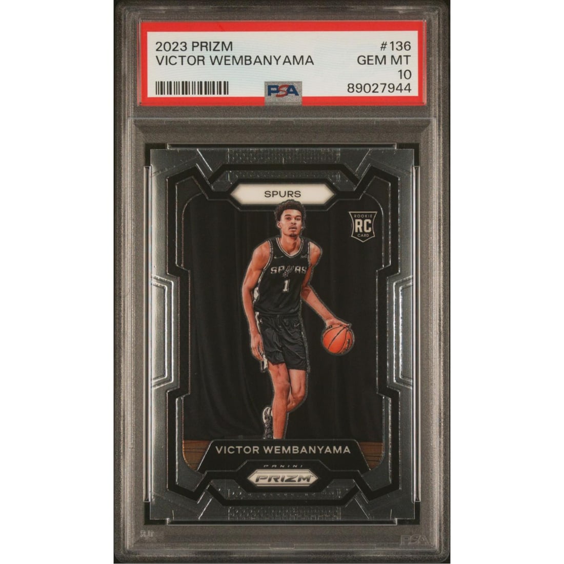 2023 Panini Prizm Victor Wembanyama PSA 10 Rookie #136 GEM MT 10 Spurs ROY (1 of 1)