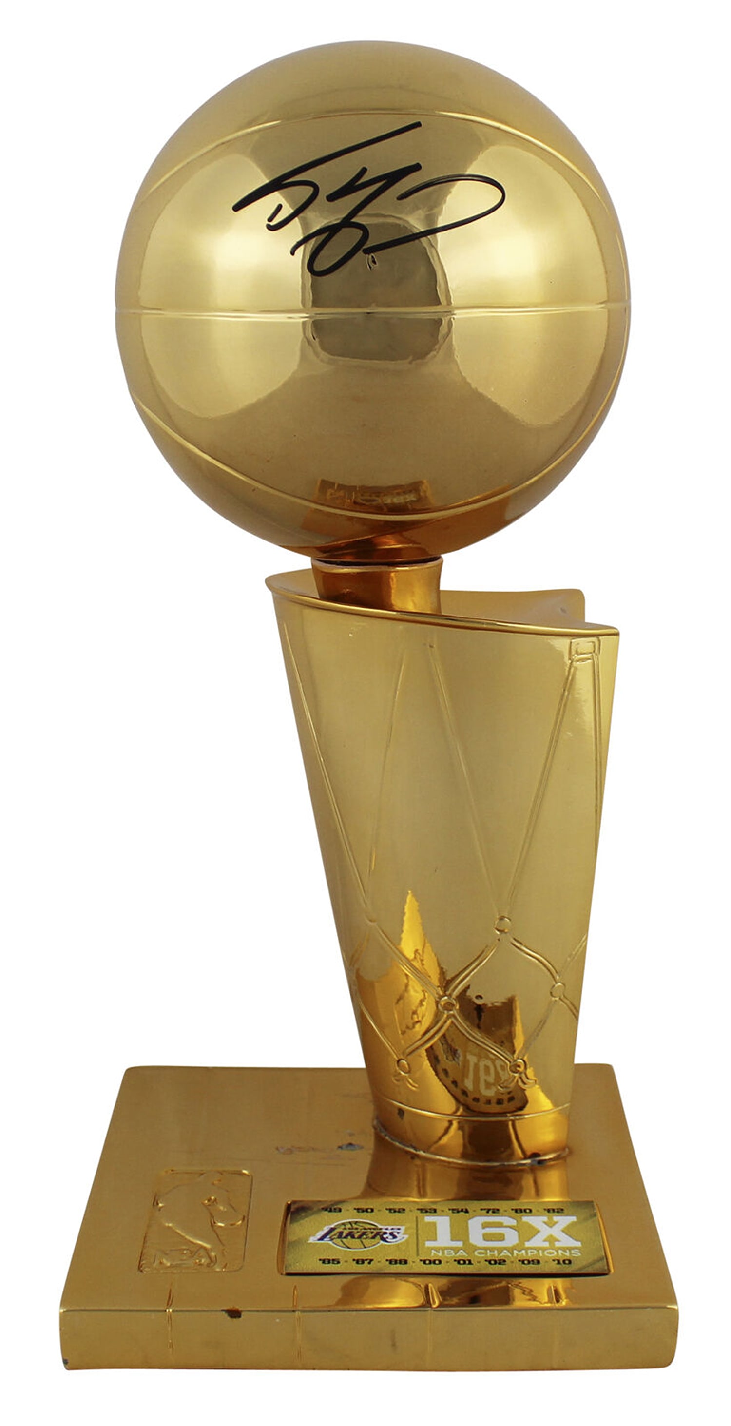 Lakers Shaquille O'Neal Signed 12" Replica Larry O'Brien Trophy BAS #T21652 (1 of 8)