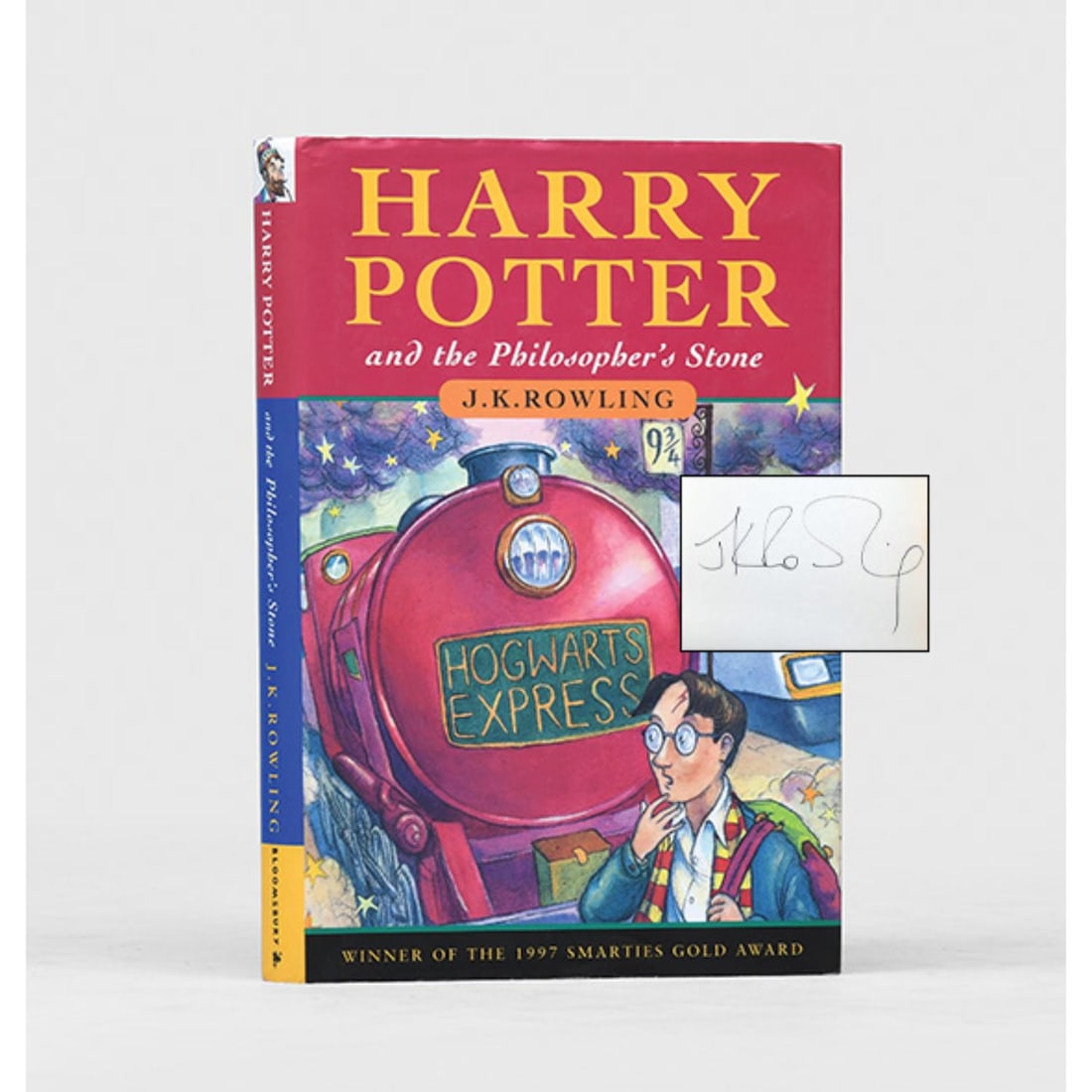 Harry Potter and the Philosopher's Stone, Publisher: London: Bloomsbury, 1997,Signed by Author(s): Harry Potter and the Philosopher's Stone, Publisher: London: Bloomsbury, 1997,Signed by Author. First edition, fourth impression, hardback issue, signed by the author on the dedication page. Both pape