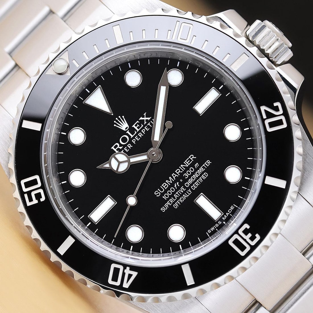 ROLEX SUBMARINER NO DATE 114060 CERAMIC 40MM BLACK DIAL STAINLESS STEEL WATCH (1 of 9)