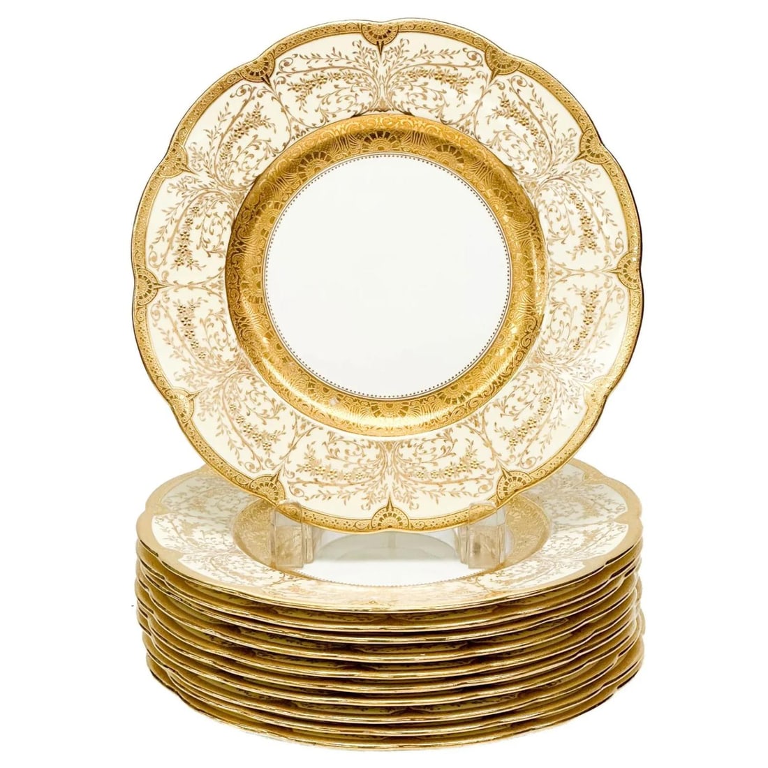 11 Minton England for Tiffany & Co Gilt Porcelain Dessert Plates 1920 (1 of 3)