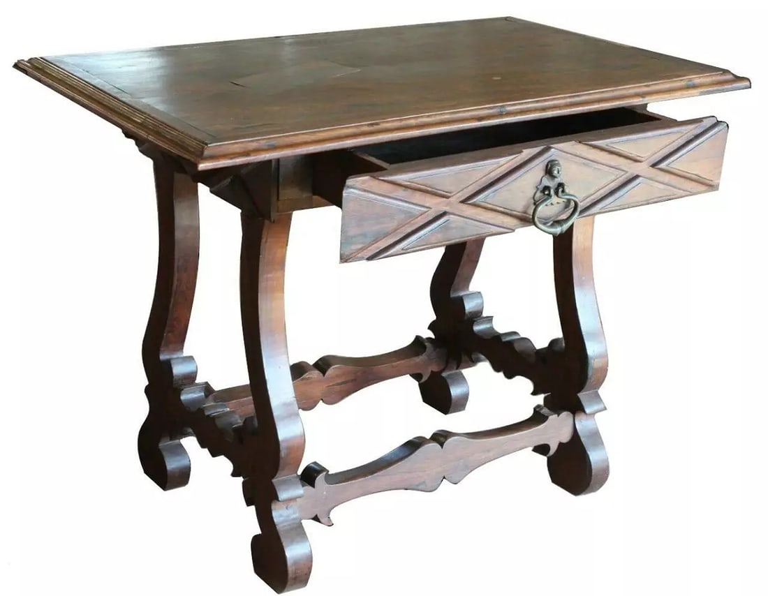 Antique English French Renaissance Baroque Wood Hall Foyer Side Lamp Table Desk: Item Width: See Listing,Time Period Manufactured: 1800-1899,Item Length: See Listing,Item Height: See Listing,Style: Renaissance,Antique: Yes,Original/Licensed Reproduction: Original,Room: Foyer,Type: