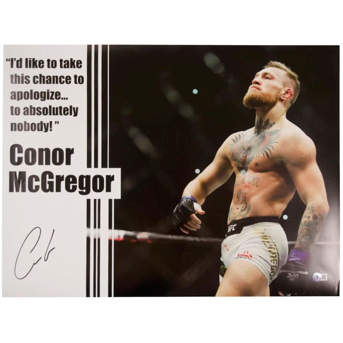 Conor McGregor Signed UFC Quote 16" x 24" Wall Art Print - Beckett COA (1 of 1)