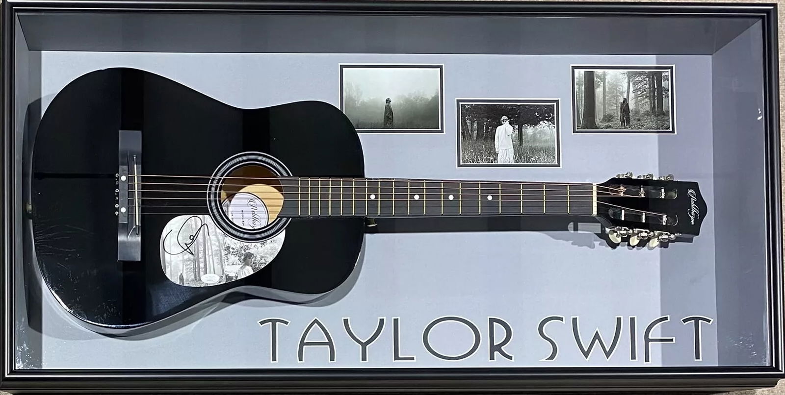 Taylor Swift Signed Black Acoustic Guitar Framed Shadowbox JSA Authen Folklore (1 of 2)