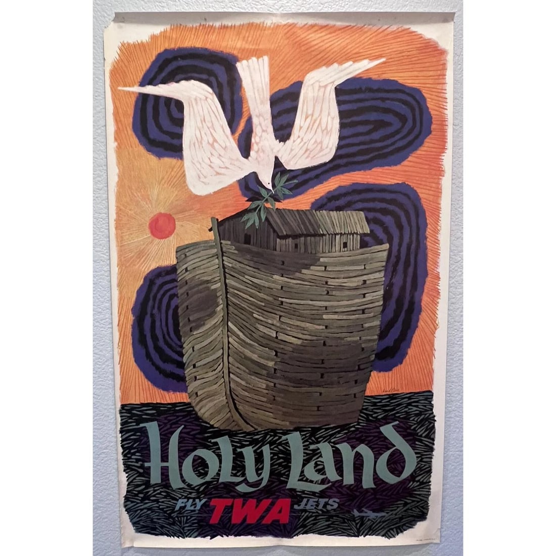 Original Vintage TWA Holy Land Israel Noah’s Ark Travel Poster David Klein (1 of 1)