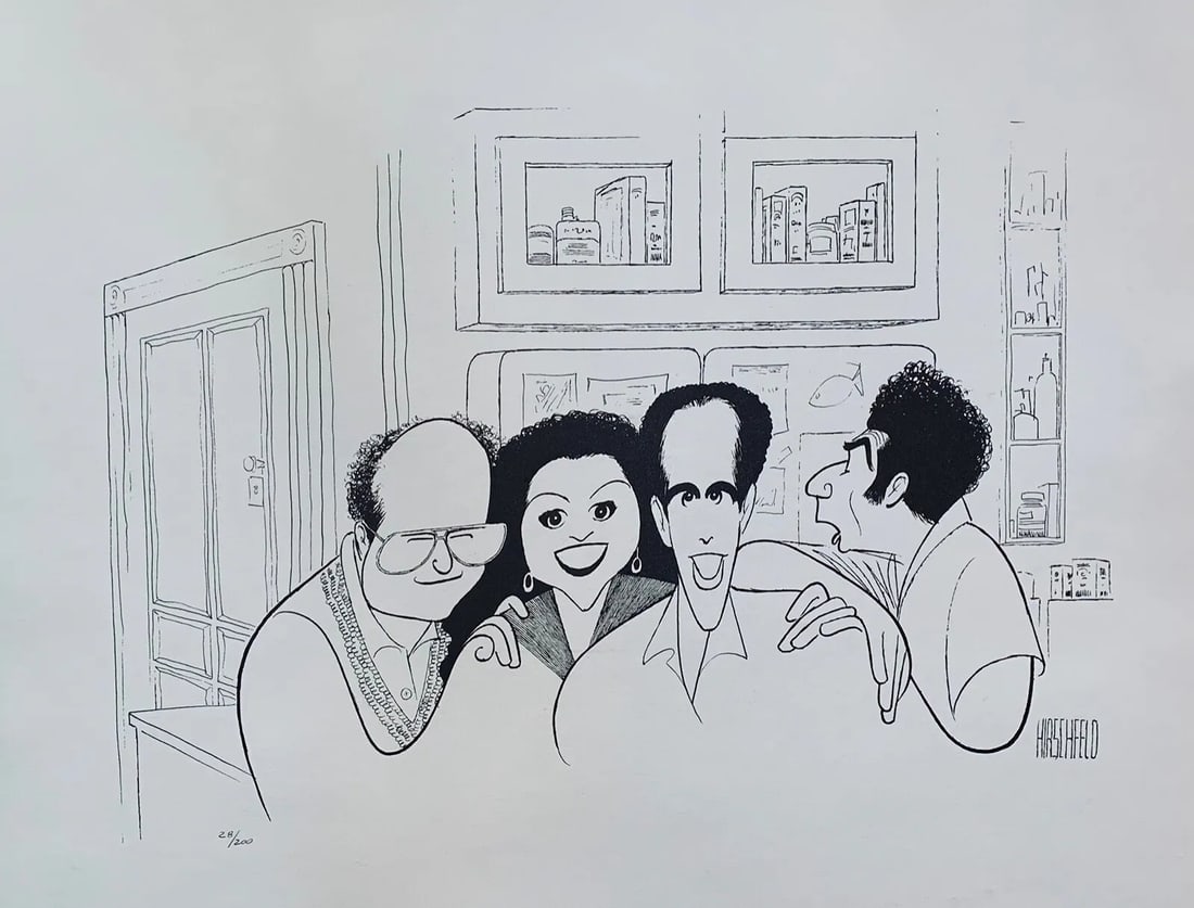 AL HIRSCHFELD SEINFELD CAST FINALE Plate Signed Limited Edition Lithograph Art (1 of 4)